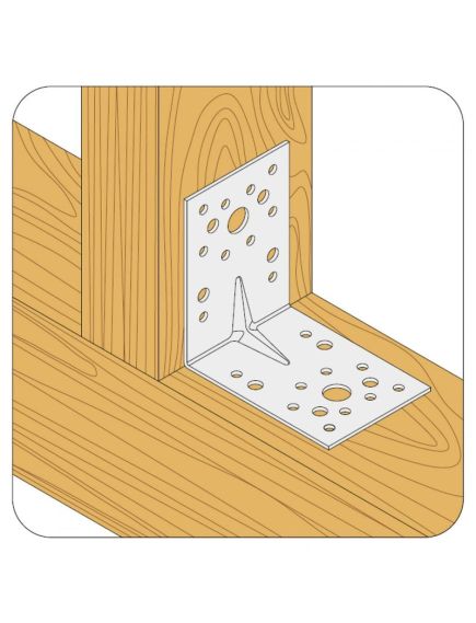 Крепежный уголок усиленный KUU 2,5мм 70х70х55, фото , изображение 2 - Метэкс