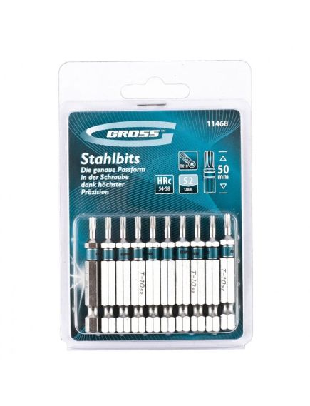 Бита Torx 10 х 50 10 шт GROSS 11468, фото , изображение 2 - Метэкс