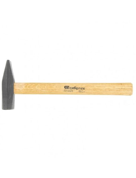 Молоток слесарный 600 г квадратный боек деревянная рукоятка СИБРТЕХ 10219, фото , изображение 2 - Метэкс
