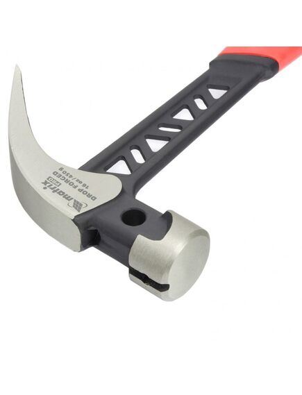 Молоток-гвоздодер 450 г цельнокованый боек с магнитом обрезиненная рукоятка MATRIX 10465, фото , изображение 2 - Метэкс