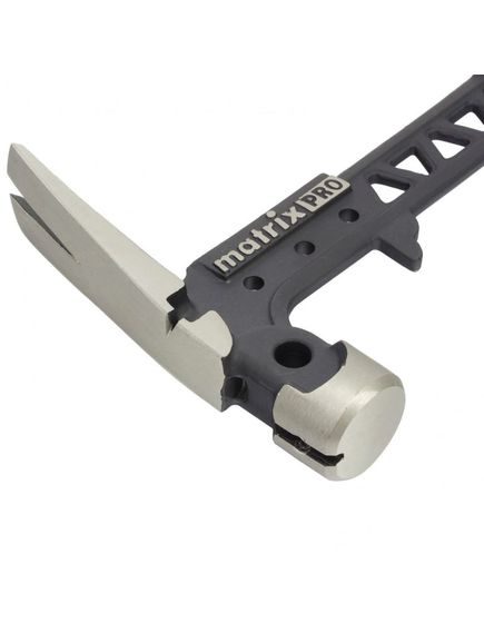 Молоток строительный 450 г цельнокованый боек с магнитом обрезиненная рукоятка MATRIX 10467, фото , изображение 2 - Метэкс