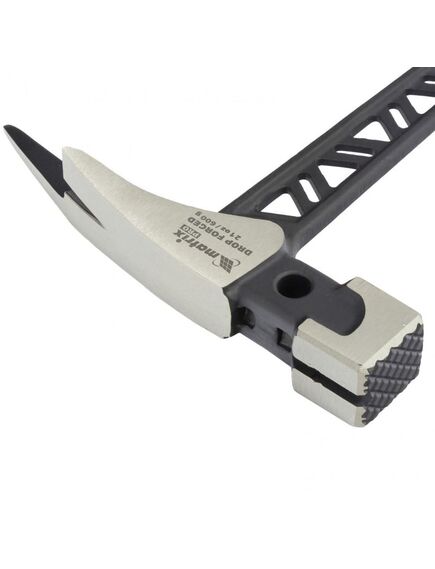 Молоток кровельщика 600 г цельнокованый боек с магнитом обрезиненная рукоятка MATRIX 10622, фото , изображение 2 - Метэкс