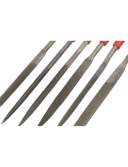 Набор надфилей 180 х 5 мм 6 шт пластиковые рукоятки MATRIX 15822, фото , изображение 2 - Метэкс