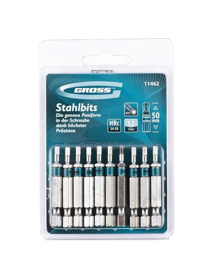 Бита HEX3 50 мм 10 шт GROSS 11462, фото , изображение 3 - Метэкс