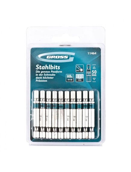 Бита HEX5 50 мм 10 шт GROSS 11464, фото , изображение 2 - Метэкс