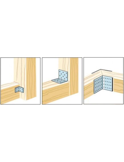 Крепежный уголок равносторонний KUR 2,0мм 100х100х60, фото , изображение 3 - Метэкс
