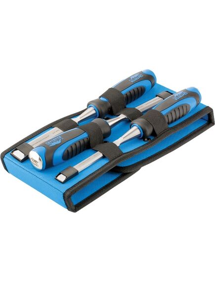 Набор долот-стамесок плоских 3 шт 12-16-20 мм двухкомпонентная рукоятка БАРС 24450, фото , изображение 2 - Метэкс