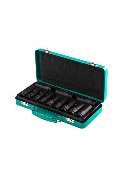 Набор ударных глубоких шестигранных торцевых головок 1/2" 10-24 мм в кейсе 12 шт, фото , изображение 3 - Метэкс