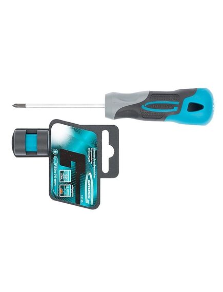 Отвертка PZ0 x 75 мм 3 компонентная рукоятка GROSS 12155, фото , изображение 2 - Метэкс