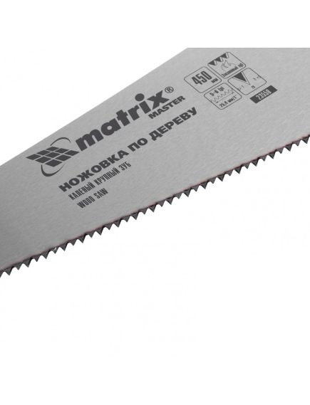 Ножовка по дереву 500 мм 11-12 TPI каленый зуб 3D трехкомпонентная рукоятка MATRIX 23585, фото , изображение 2 - Метэкс