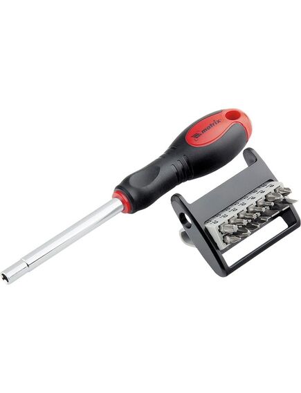 Отвертка с набором бит 14 предметов MATRIX 11337, фото , изображение 2 - Метэкс