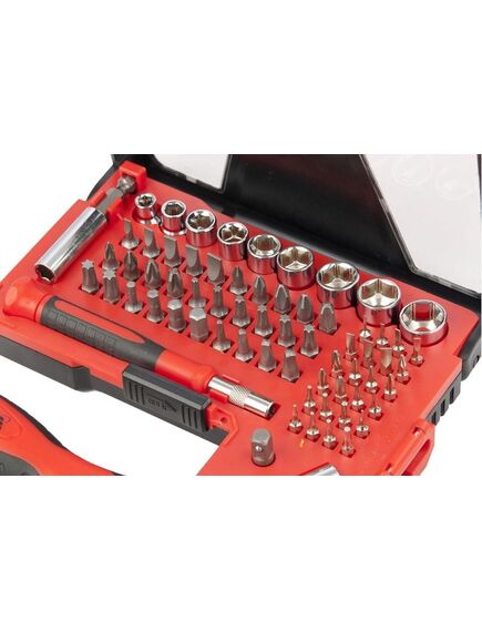 Отвертка реверсивная 67 шт с набором бит и торцевых головок MATRIX 11784, фото , изображение 3 - Метэкс