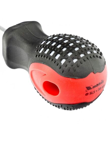 Отвертка SL5 х 38 мм Fusion 3 компонентная рукоятка Anti slip MATRIX 11402, фото , изображение 3 - Метэкс