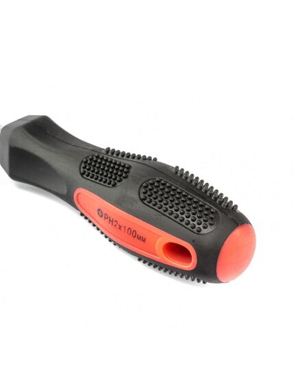 Отвертка PH2 х 100 мм Anti-Slip 2 компонентная рукоятка MATRIX 12248, фото , изображение 3 - Метэкс