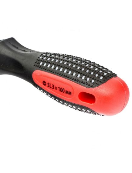 Отвертка SL3 х 100 мм Fusion 3 компонентная рукоятка Anti slip MATRIX 11408, фото , изображение 3 - Метэкс