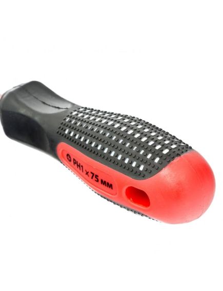 Отвертка PH1 х 75 мм Fusion 3 компонентная рукоятка Anti slip MATRIX 11440, фото , изображение 3 - Метэкс