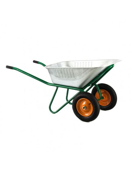 Тачка двухколесная грузоподъемность 320 кг объем 100 л садово-строительная усиленная Сибртех, фото , изображение 4 - Метэкс