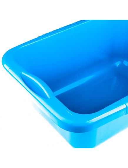 Таз пластмассовый прямоугольный 24 л голубой ELFE 92992, фото , изображение 3 - Метэкс