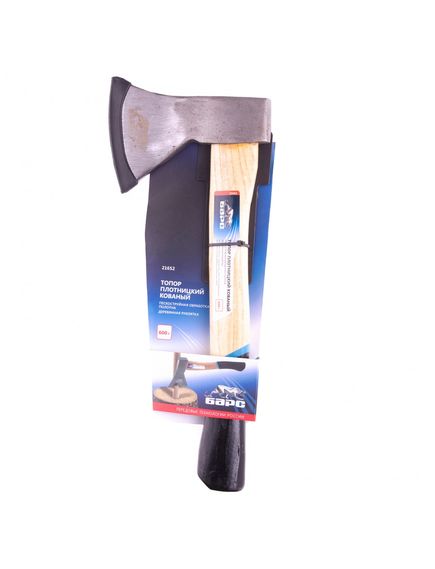 Топор 600 г плотницкий кованый деревянная рукоятка БАРС 21652, фото , изображение 5 - Метэкс