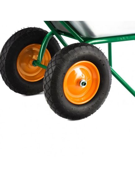 Тачка двухколесная грузоподъемность 320 кг объем 100 л садово-строительная  усиленная Palisad, фото , изображение 4 - Метэкс