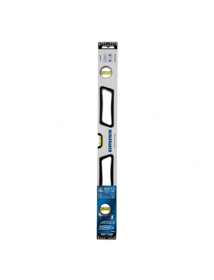 Уровень алюминиевый 600 мм усиленный, рукоятки, фрезерованный, 3 глазка, магнитный GROSS 34370, фото , изображение 3 - Метэкс