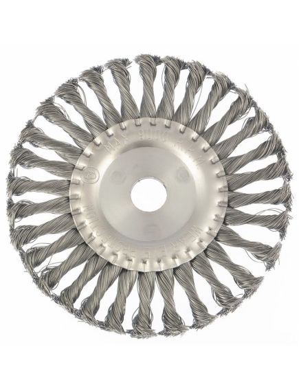 Щетка для УШМ 175 мм посадка 22,2 мм плоская крученая проволока 0,5 мм MATRIX 74636, фото , изображение 2 - Метэкс