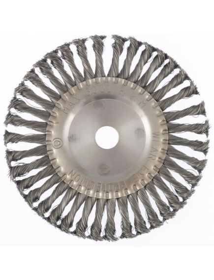 Щетка для УШМ 200 мм посадка 22,2 мм плоская крученая проволока 0,5 мм MATRIX 74638, фото , изображение 2 - Метэкс