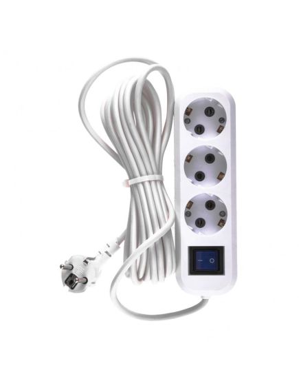 Удлинитель бытовой с/з и выключателем 5 м 3 розетки 95973, фото , изображение 2 - Метэкс