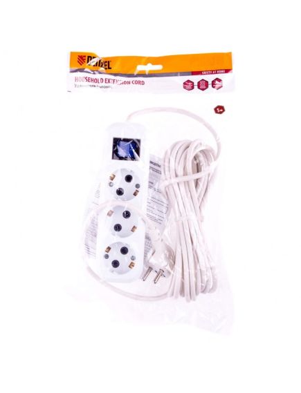 Удлинитель бытовой с/з и выключателем 5 м 3 розетки 95973, фото , изображение 3 - Метэкс