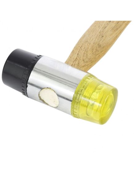 Молоток рихтовочный 35 мм бойки комбинированная головка деревянная ручка SPARTA 108305, фото , изображение 2 - Метэкс