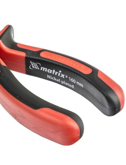 Круглогубцы 160 мм никелированные двухкомпонентные рукоятки MATRIX 17355, фото , изображение 3 - Метэкс