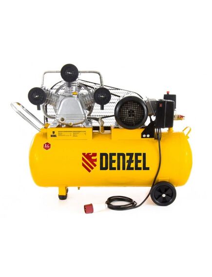 Компрессор ременной масляный (3 кВт, 504л/мин, 100л, 380В) DENZEL PC 3/100-504 (58098), фото , изображение 2 - Метэкс