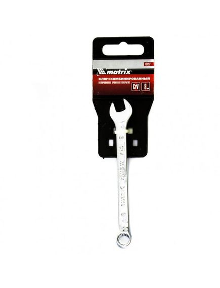 Ключ комбинированный 8 мм полированный хром MATRIX 15152, фото , изображение 2 - Метэкс