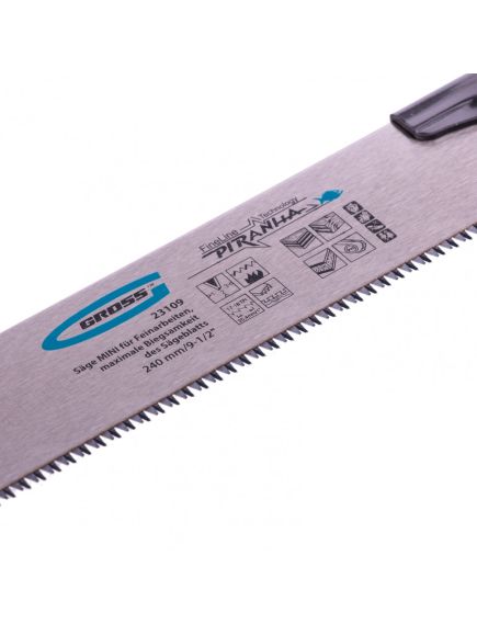 Пила для тонких работ 240 мм мини "PIRANHA" каленый зуб 3D сменное полотно GROSS 23109, фото , изображение 2 - Метэкс