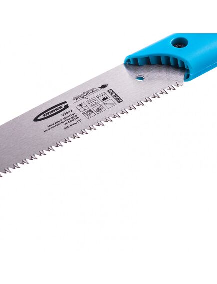 Ножовка по дереву 330 мм 9-10 TPI "PIRANHA" каленый зуб 3D для кэмпинга и сада GROSS 23612, фото , изображение 2 - Метэкс