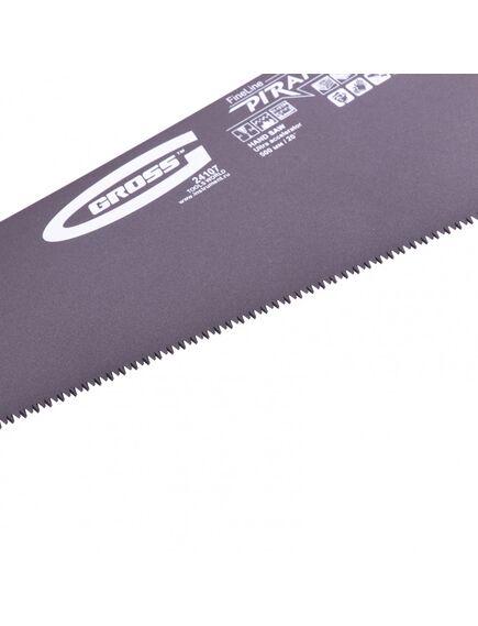 Ножовка по дереву 500 мм 11-12 TPI "PIRANHA" каленый зуб-3D тефлоновое покрытие GROSS 24107, фото , изображение 2 - Метэкс