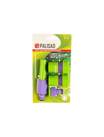 Набор для подключения шланга 3/4 распылитель 3 адаптера к распылителю PALISAD 65179, фото , изображение 3 - Метэкс