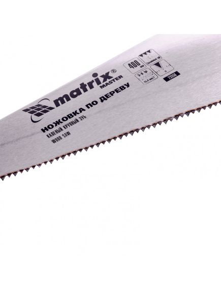 Ножовка по дереву 400 мм 5-6 TPI каленый крупный зуб 2D двухкомпонентная рукоятка MATRIX 23556, фото , изображение 2 - Метэкс