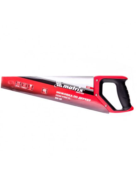 Ножовка по дереву 400 мм 5-6 TPI каленый крупный зуб 2D двухкомпонентная рукоятка MATRIX 23556, фото , изображение 4 - Метэкс