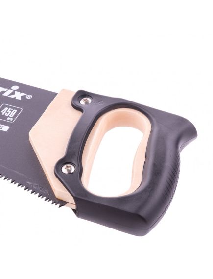 Ножовка по дереву 450 мм 7-8 TPI каленый зуб-3D тефлоновое покрытие деревянная рукоятка MATRIX 23578, фото , изображение 3 - Метэкс