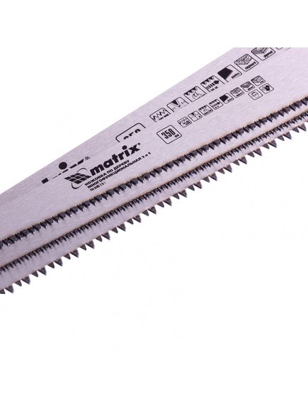 Ножовка по дереву 3 в одном: ножовка, 3 рабочих полотна обрезиненная рукоятка MATRIX 23575, фото , изображение 3 - Метэкс