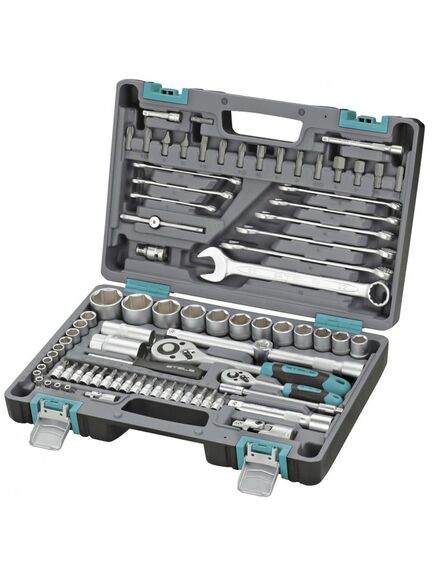 Набор инструментов 1/2", 1/4" пластиковый кейс 82 предмета STELS 14105, фото , изображение 2 - Метэкс