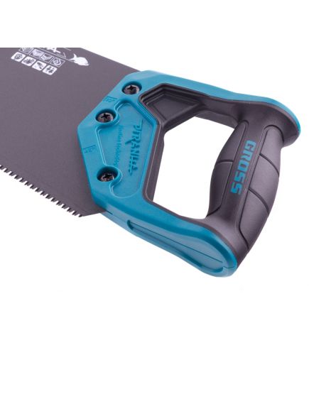 Ножовка по дереву 550 мм 11-12 TPI "PIRANHA" каленый зуб 3D тефлоновое покрытие GROSS 24108, фото , изображение 3 - Метэкс
