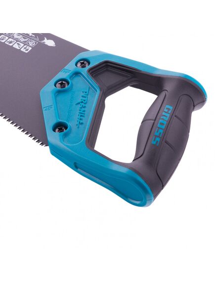Ножовка по дереву 400 мм 11-12 TPI "PIRANHA" каленый зуб 3D тефлоновое покрытие GROSS 24111, фото , изображение 3 - Метэкс
