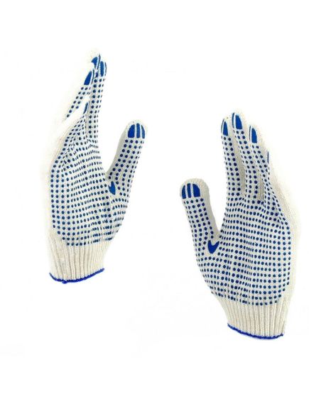 Перчатки х/б с ПВХ точкой 10 кл "ЛАЙТ", фото , изображение 4 - Метэкс