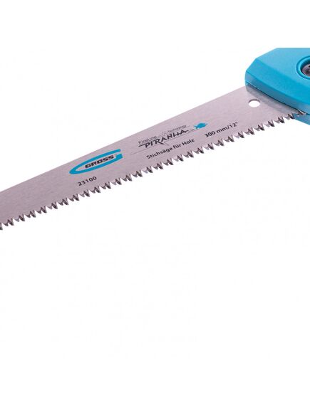 Ножовка выкружная 300 мм 11-12 TPI "PIRANHA" каленый зуб 3D двухкомпонентная рукоятка GROSS 23100, фото , изображение 2 - Метэкс