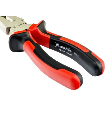 Плоскогубцы 160 мм Nickel двухкомпонентные рукоятки MATRIX 16902, фото , изображение 3 - Метэкс
