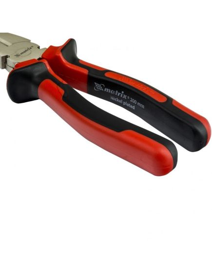 Плоскогубцы 200 мм Nickel двухкомпонентные рукоятки MATRIX 16906, фото , изображение 3 - Метэкс
