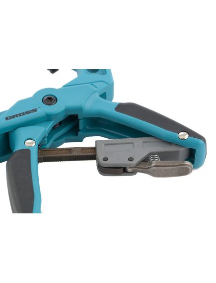 Струбцина клещеобразная 100 мм пластиковый корпус храповой механизм жесткой фиксации GROSS 20805, фото , изображение 5 - Метэкс