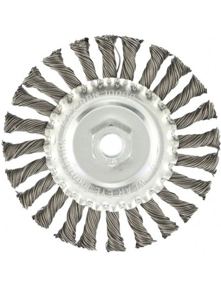 Щетка для УШМ 125 мм М14 плоская крученая проволока 0,8 мм MATRIX 74644, фото , изображение 2 - Метэкс